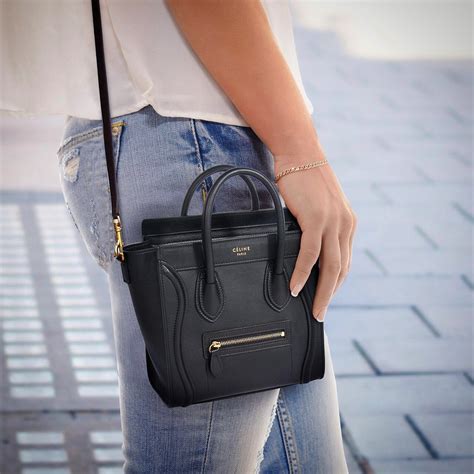 celine black nano tote|celine nano luggage tote bag.